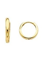 noteworthy tiny 1.5mm 14K yellow gold baby huggie hoop earrings